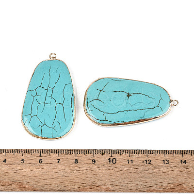 Dyed Synthetic Turquoise Teardrop Big Pendants TURQ-T004-23-1