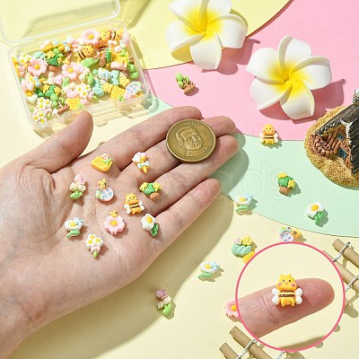 60Pcs 12 Styles Opaque Resin Cabochons RESI-CJ0004-14-1
