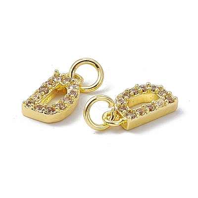 Real 18K Gold Plated Brass Micro Pave Clear Cubic Zirconia Charms KK-E068-VB452-D-1