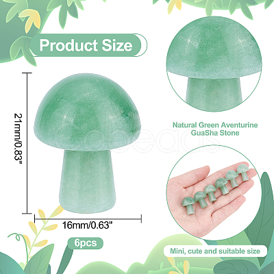 6Pcs Natural Green Aventurine GuaSha Stone G-PH0001-73-1