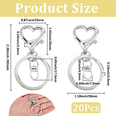 20Pcs Zinc Alloy Keychain Clasps FIND-SP0004-26P-1
