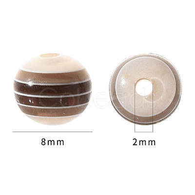 50Pcs Transparent Stripe Resin Beads RESI-YW0001-02A-1