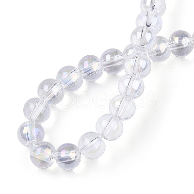 Electroplate Transparent Glass Beads Strands GLAA-T032-T6mm-AB13-1