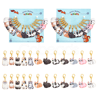 Cat Stitch Markers HJEW-AB00278-1