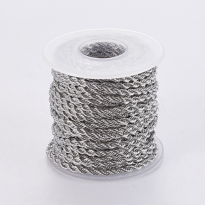 Tarnish Resistant 304 Stainless Steel Rope Chains CHS-F005-10P-1