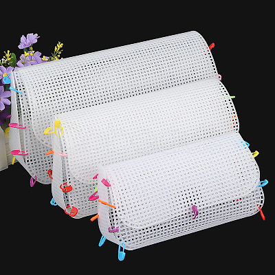 DIY Rectangle-shaped Plastic Mesh Canvas Sheet PURS-PW0001-603A-1
