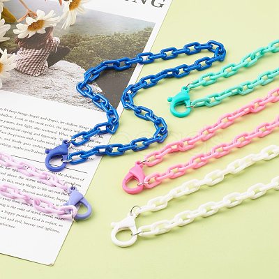 Personalized ABS Plastic Cable Chain Necklaces NJEW-JN03480-1