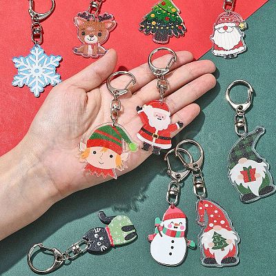 Christmas Theme Acrylic Pendant Decoration HJEW-YW00032-01-1