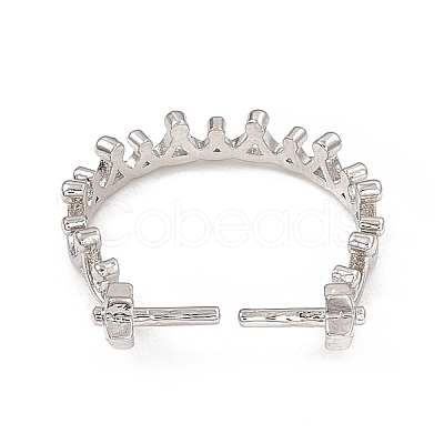 Rack Plating Brass Open Cuff Ring Settings KK-G455-14P-1