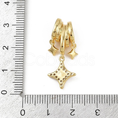 Brass Micro Pave Clear Cubic Zirconia Pendants X-KK-C093-23G-1