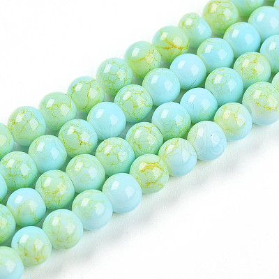 Baking Paint Glass Beads Strands DGLA-N003-4mm-C04-1