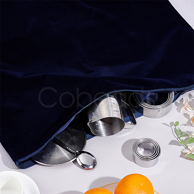 Rectangle Polyester Jewelry Packaging Bags with Alloy Zipper ABAG-WH0061-05A-01-1
