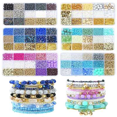 DIY Bohemian Stacked Beads Bracelet Making Findings Kits DIY-YW0011-38-1