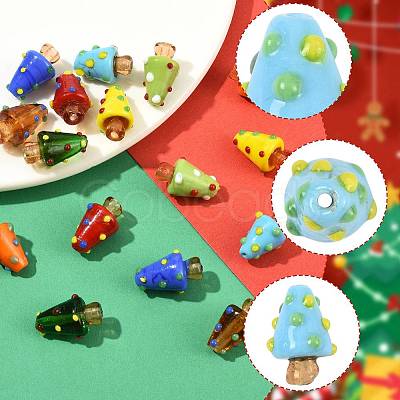 16Pcs 8 Colors Handmade Lampwork Bumpy Beads LAMP-FS0001-73-1