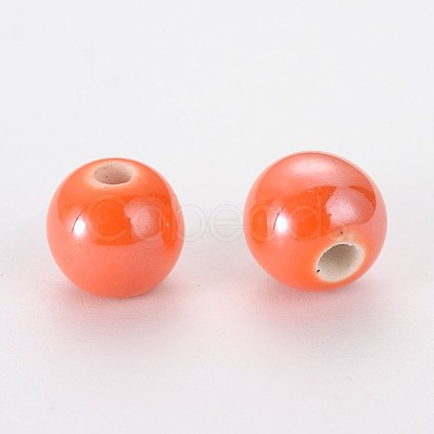 Glazed Porcelain Round Beads PORC-S489-6mm-M-1