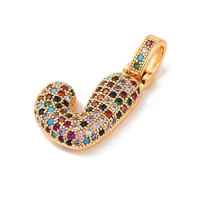 Brass Micro Pave Cubic Zirconia Pendants KK-C076-29J-G02-1