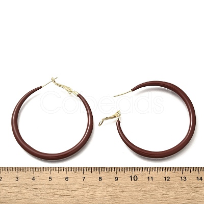 Brass Ring Hoop Earrings LS-EJEW-A121-12C-G-1