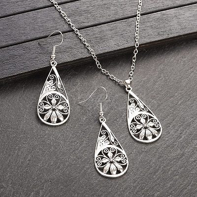 Bohemian Style Alloy Pendant Necklaces & Dangle Earrings Sets WG43411-09-1