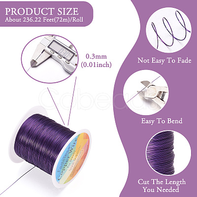 Round Copper Beading Wire for Jewelry Making YS-TAC0004-0.3mm-08-1