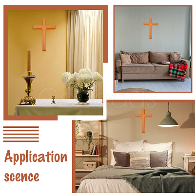 Cross Wood Wall Decorations AJEW-WH0596-673-1