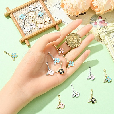 10Pcs Rack Plating Alloy Rhinestone Pendants FIND-YW0008-91A-1