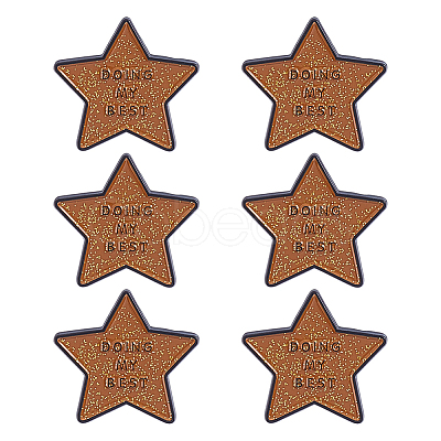 6Pcs Star with Word Doing My Best Enamel Pins JEWB-HY0001-62-1