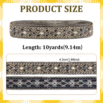 Ethnic Style Polyester Ribbon OCOR-WH0003-084B-1