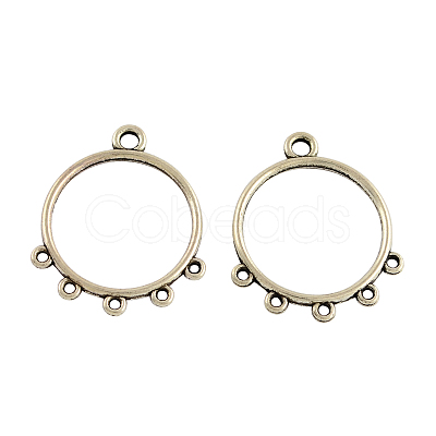 Tibetan Style Alloy Ring Chandelier Components Links X-TIBE-3818-AS-LF-1