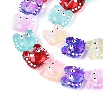 Half Baking Paint Transparent Glass Enamel Beads Strands GLAA-N061-02-1