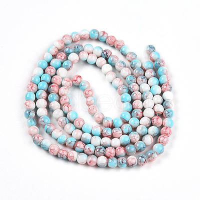 Baking Paint Glass Beads Strands DGLA-N003-6mm-C03-1
