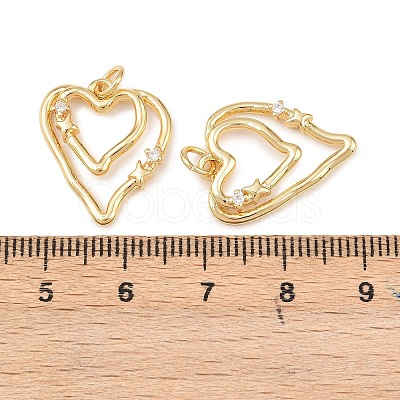 Brass Micro Pave Clear Cubic Zirconia Pendants KK-G544-05G-03-1