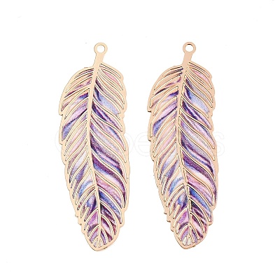 Spray Painted Brass Pendants KK-CBACEE9-01KCG-02-1