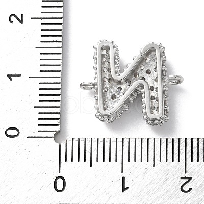Brass Micro Pave Cubic Zirconia Letter Links KK-I717-04N-P-1