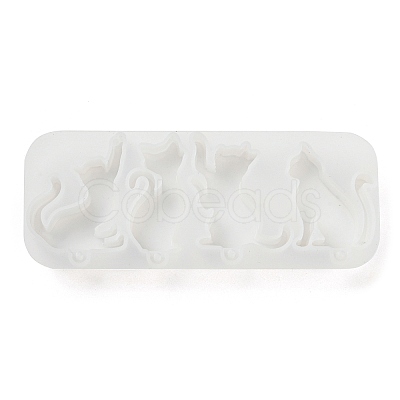 Cat Shape Pendant DIY Silhouette Silicone Mold DIY-K067-02B-1