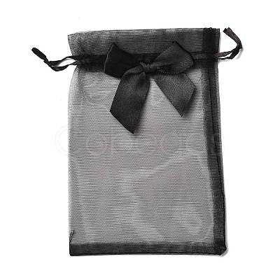 Rectangle Lace Organza Drawstring Gift Bags OP-K002-01-1