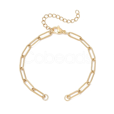 4MM 304 Stainless Steel Paperclip Chain Bracelet Making AJEW-JB01431-1