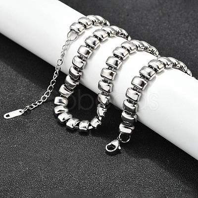 304 Stainless Steel Rectangle Link Chain Neklaces for Women NJEW-R024-01P-1