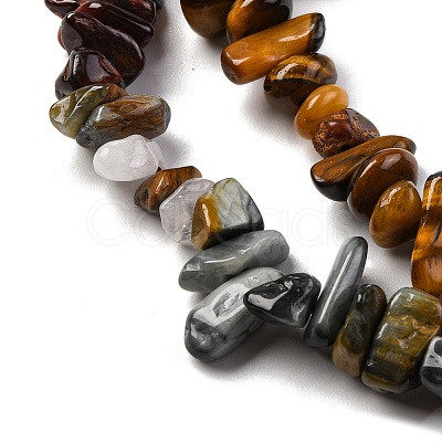 Natural Eagle Eye Stone & Tiger Eye & Dyed Red Tiger Eye Beads Strands G-L610-A16-01-1
