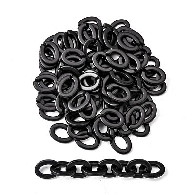Opaque Spray Painted Acrylic Linking Rings OACR-S021-27A-C01-1