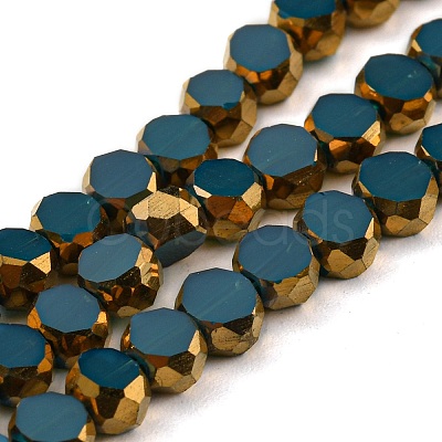 Electroplate Glass Beads Strands X-EGLA-G037-02A-HP03-1