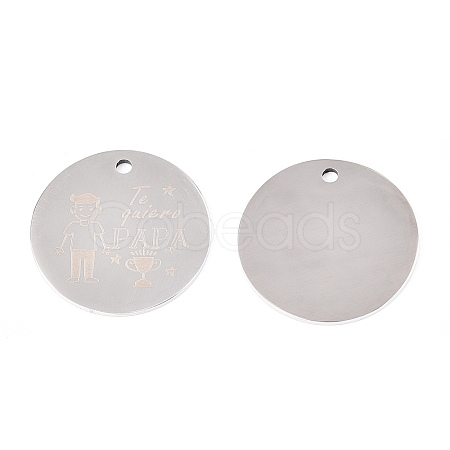 Non-Tarnish 201 Stainless Steel Pendants STAS-T064-38P-18-1