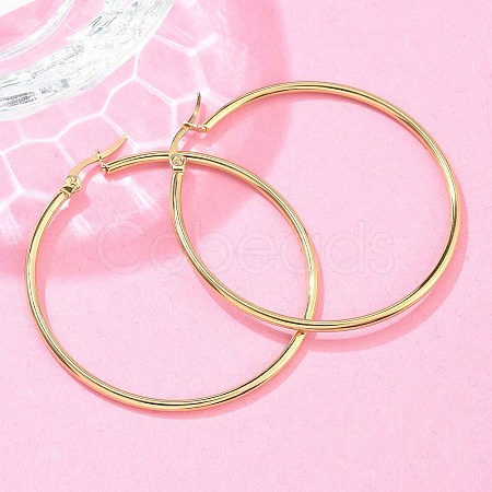 304 Stainless Steel Hoop Earrings X-EJEW-N0016-11G-H-1