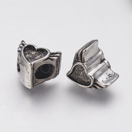 Ion Plating(IP) 304 Stainless Steel European Beads Enamel Settings STAS-J022-089AS-1