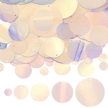 300pcs 5 Styles Iridescent PVC Paillette/Sequins Pendants PVC-SC0001-10-1