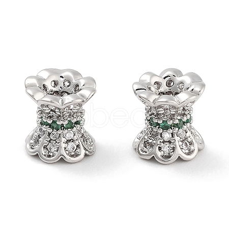 Brass Micro Pave Clear Cubic Zirconia Beads KK-P271-39A-01-1