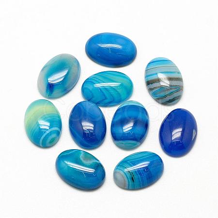 Natural Striped Agate/Banded Agate Cabochons G-R415-13x18-12-1
