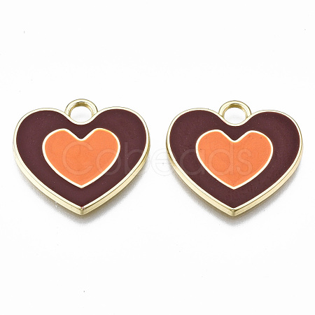 Rack Plating Alloy Enamel Pendants ENAM-T014-03B-RS-1
