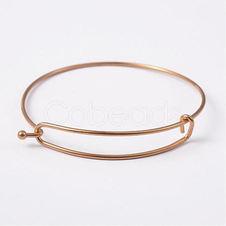 Adjustable Ion Plating(IP) 304 Stainless Steel Expandable Bangle Making BJEW-L604-09G-1