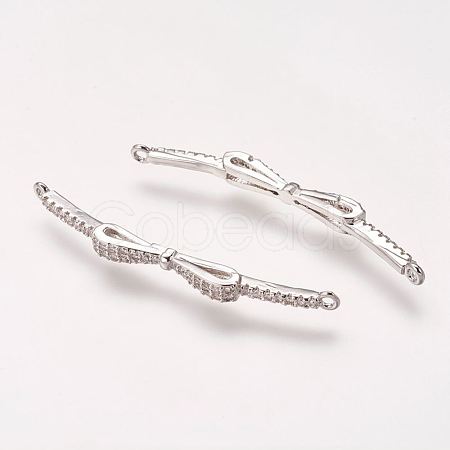 Brass Micro Pave Cubic Zirconia Links ZIRC-E113-11P-1