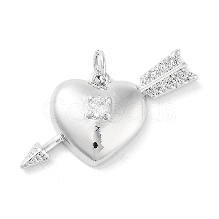Rack Plating Brass Micro Pave Clear Cubic Zirconia Pendants KK-A208-05P-1